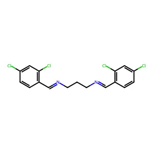 1-(2,4-dichlorophenyl)-N-[3-[(2,4-dichlorophenyl)methylideneamino]propyl]methanimine structure