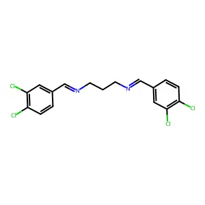 1-(3,4-dichlorophenyl)-N-[3-[(3,4-dichlorophenyl)methylideneamino]propyl]methanimine structure