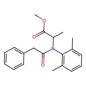 methyl 2-(2,6-dimethyl-N-(2-phenylacetyl)anilino)propanoate structure