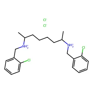 (2-chlorophenyl)methyl-[7-[(2-chlorophenyl)methylazaniumyl]octan-2-yl]azanium dichloride structure