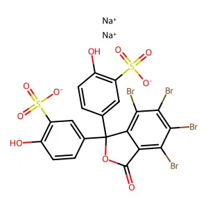 disodium2-hydroxy-5-[4,5,6,7-tetrabromo-1-(4-hydroxy-3-sulfonatophenyl)-3-oxo-2-benzofuran-1-yl]benzenesulfonate structure