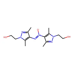 [1-(2-hydroxyethyl)-3,5-dimethylpyrazol-4-yl]-[1-(2-hydroxyethyl)-3,5-dimethylpyrazol-4-yl]imino-oxidoazanium structure
