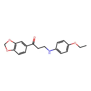 1-(1,3-benzodioxol-5-yl)-3-(4-ethoxyanilino)propan-1-one structure