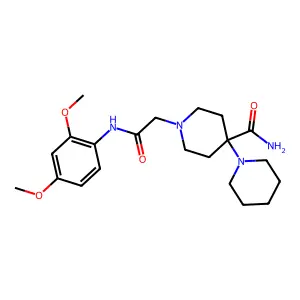 1'-{2-[(2,4-dimethoxyphenyl)amino]-2-oxoethyl}-1,4'-bipiperidine-4'-carboxamide structure