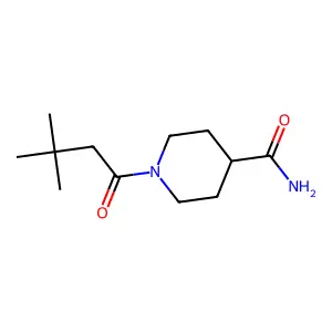 1-(3,3-dimethylbutanoyl)piperidine-4-carboxamide structure