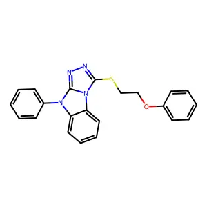 1-(2-phenoxyethylsulfanyl)-4-phenyl-[1,2,4]triazolo[4,3-a]benzimidazole structure