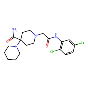 1'-{2-[(2,5-dichlorophenyl)amino]-2-oxoethyl}-1,4'-bipiperidine-4'-carboxamide structure