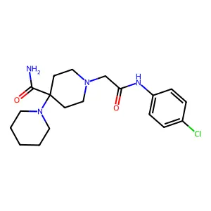 1'-{2-[(4-chlorophenyl)amino]-2-oxoethyl}-1,4'-bipiperidine-4'-carboxamide structure