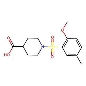 1-(2-methoxy-5-methylphenyl)sulfonylpiperidine-4-carboxylic acid structure