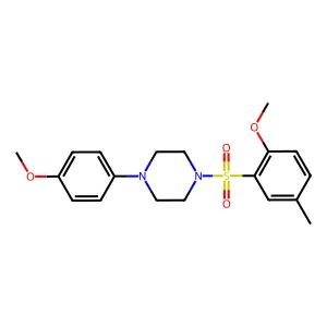 1-(2-methoxy-5-methylphenyl)sulfonyl-4-(4-methoxyphenyl)piperazine structure