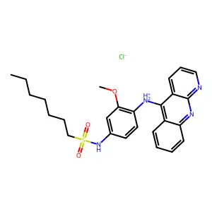 1-Heptanesulfonanilide, 4'-(benzo(b)(1,8)naphthyridin-5-ylamino)-3'-methoxy-, hydrochloride structure