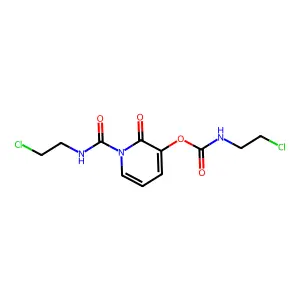 [1-(2-chloroethylcarbamoyl)-2-oxo-3-pyridinyl] N-(2-chloroethyl)carbamate structure