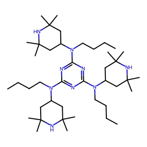 1,3,5-Triazine-2,4,6-triamine, N,N',N''-tributyl-N,N',N''-tris(2,2,6,6-tetramethyl-4-piperidinyl)- structure