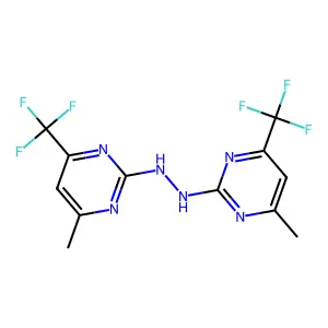 1,2-bis[4-methyl-6-(trifluoromethyl)pyrimidin-2-yl]hydrazine structure