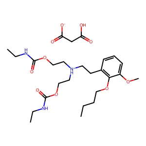 Carbamic acid, ethyl-, diester with (2-butoxy-3-methoxyphenethyl)iminodiethanol, malonate, hydrate structure