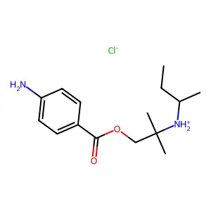 Benzoic acid, p-amino-, 2-(sec-butylamino)-2,2-dimethylethyl ester, hydrochloride structure