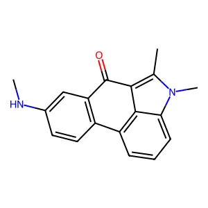 10,11-dimethyl-5-(methylamino)-11-azatetracyclo[7.6.1.02,7.012,16]hexadeca-1(16),2(7),3,5,9,12,14-heptaen-8-one structure