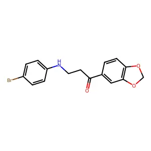 1-(1,3-benzodioxol-5-yl)-3-(4-bromoanilino)propan-1-one structure