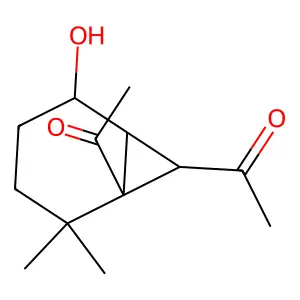 1-(1-acetyl-5-hydroxy-2,2-dimethyl-7-bicyclo[4.1.0]heptanyl)ethanone structure