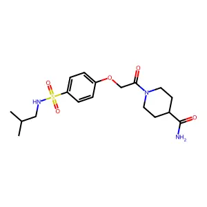 1-[2-[4-(2-methylpropylsulfamoyl)phenoxy]acetyl]piperidine-4-carboxamide structure