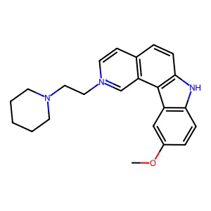10-methoxy-2-(2-piperidin-1-ylethyl)-7H-pyrido[4,3-c]carbazol-2-ium structure