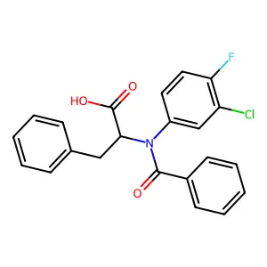 N-benzoyl-N-(3-chloro-4-fluorophenyl)phenylalanine structure