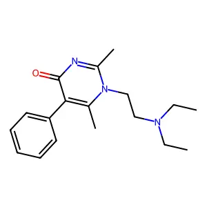 1-[2-(diethylamino)ethyl]-2,6-dimethyl-5-phenylpyrimidin-4-one structure