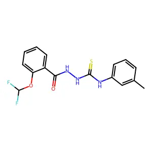 1-[[2-(difluoromethoxy)benzoyl]amino]-3-(3-methylphenyl)thiourea structure