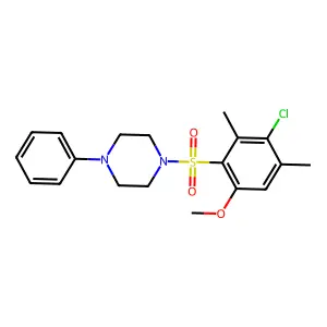 1-(3-chloro-6-methoxy-2,4-dimethylphenyl)sulfonyl-4-phenylpiperazine structure
