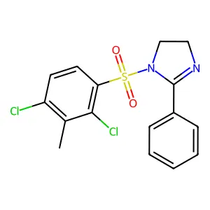1-(2,4-dichloro-3-methylphenyl)sulfonyl-2-phenyl-4,5-dihydroimidazole structure