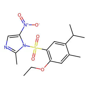 1-(2-ethoxy-4-methyl-5-propan-2-ylphenyl)sulfonyl-2-methyl-5-nitroimidazole structure