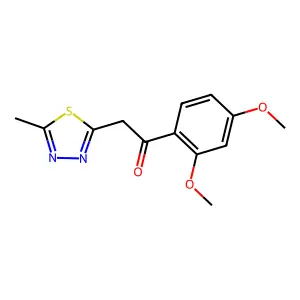 1-(2,4-dimethoxyphenyl)-2-(5-methyl-1,3,4-thiadiazol-2-yl)ethanone structure