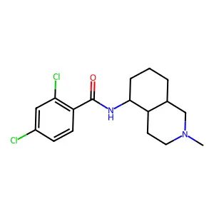 N-[(4aR,8aS)-2-methyl-3,4,4a,5,6,7,8,8a-octahydro-1H-isoquinolin-5-yl]-2,4-dichlorobenzamide structure