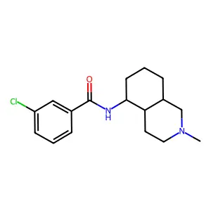 N-[(4aS,8aR)-2-methyl-3,4,4a,5,6,7,8,8a-octahydro-1H-isoquinolin-5-yl]-3-chlorobenzamide structure