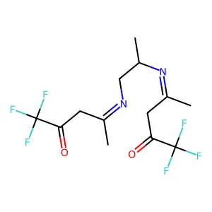 1,1,1-trifluoro-4-[2-[(5,5,5-trifluoro-4-oxopentan-2-ylidene)amino]propylimino]pentan-2-one structure