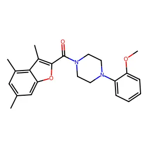 1-(2-methoxyphenyl)-4-(3,4,6-trimethyl-1-benzofuran-2-carbonyl)piperazine structure