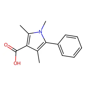 1,2,4-trimethyl-5-phenyl-1H-pyrrole-3-carboxylic acid structure