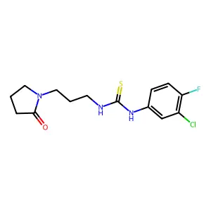 1-(3-chloro-4-fluorophenyl)-3-[3-(2-oxopyrrolidin-1-yl)propyl]thiourea structure