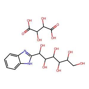 1-(1H-benzimidazol-2-yl)hexane-1,2,3,4,5,6-hexol;2,3-dihydroxybutanedioic acid structure
