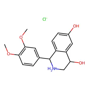 1-(3,4-dimethoxyphenyl)-1,2,3,4-tetrahydroisoquinolin-2-ium-4,6-diol chloride structure