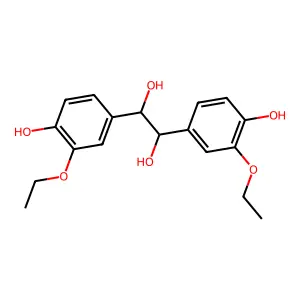 1,2-bis(3-ethoxy-4-hydroxyphenyl)ethane-1,2-diol structure