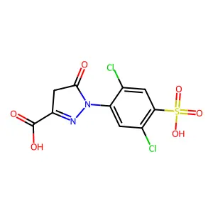 1-(2,5-dichloro-4-sulfophenyl)-5-pyrazolone-3-carboxylic acid structure