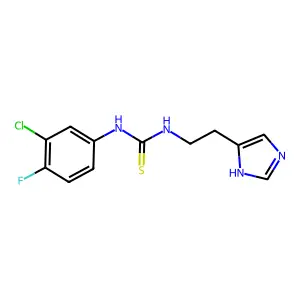 1-(3-chloro-4-fluorophenyl)-3-[2-(1H-imidazol-4-yl)ethyl]thiourea structure