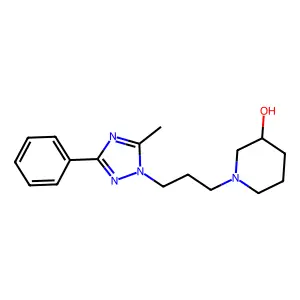 1-[3-(5-methyl-3-phenyl-1,2,4-triazol-1-yl)propyl]piperidin-3-ol structure