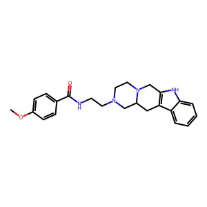 Benzamide, N-(2-(3,4,6,7,12,12a-hexahydropyrazino(1',2':1,6)pyrido(3,4-b)indol-2(1H)-yl)ethyl)-4-methoxy- structure