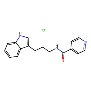 ISONICOTINAMIDE, N-(3-(3-INDOLYL)PROPYL)-, HYDROCHLORIDE, HYDRATE structure