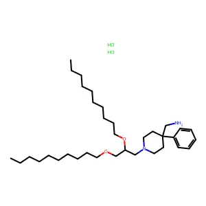 [1-(2,3-didecoxypropyl)-4-phenylpiperidin-4-yl]methanamine;dihydrochloride structure