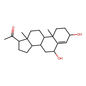 1-(3,6-dihydroxy-10,13-dimethyl-2,3,6,7,8,9,11,12,14,15,16,17-dodecahydro-1H-cyclopenta[a]phenanthren-17-yl)ethanone structure