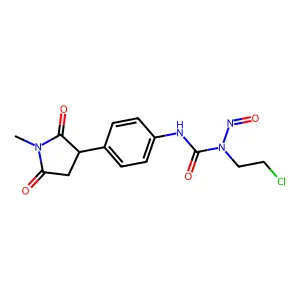 1-(2-chloroethyl)-3-[4-(1-methyl-2,5-dioxopyrrolidin-3-yl)phenyl]-1-nitrosourea structure