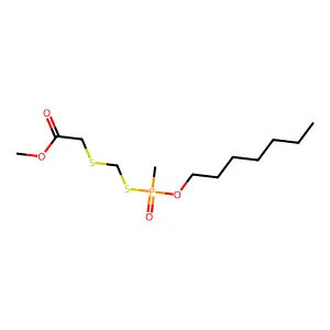 methyl 2-[[heptoxy(methyl)phosphoryl]sulfanylmethylsulfanyl]acetate structure